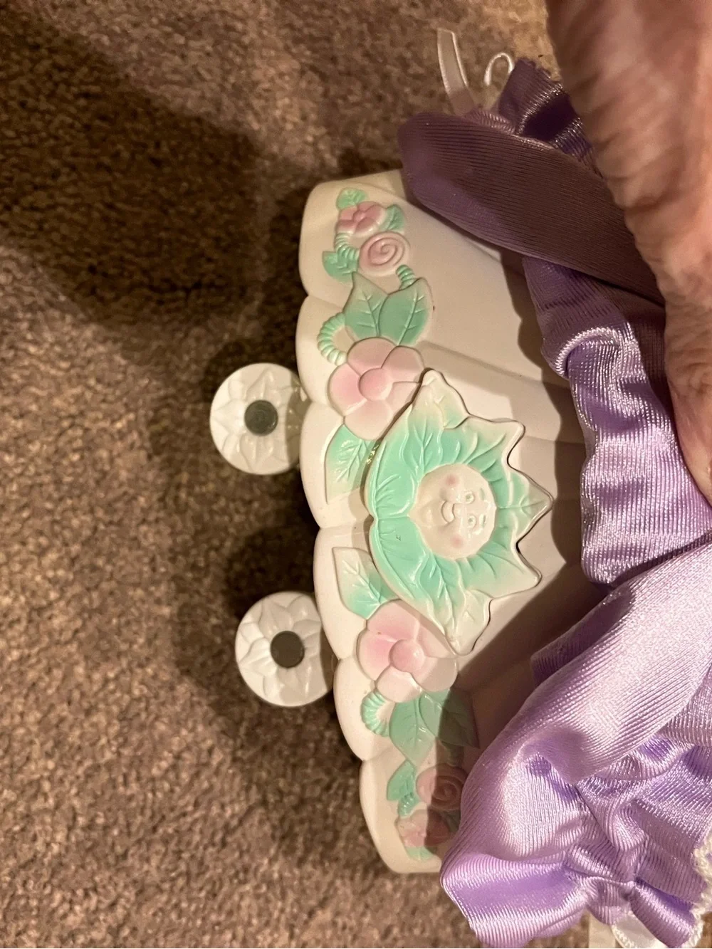 Vintage Cabbage Patch Magic Nursery cradle and mini doll